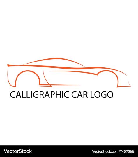 Calligraphic car logo Royalty Free Vector Image