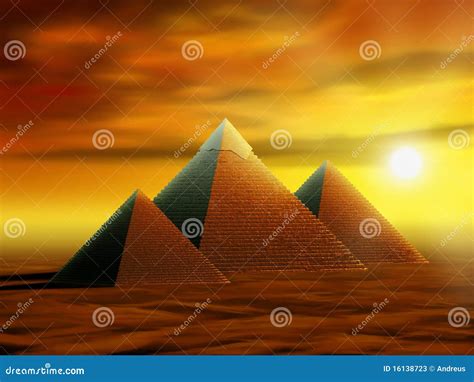 Mysterious pyramids stock illustration. Illustration of great - 16138723