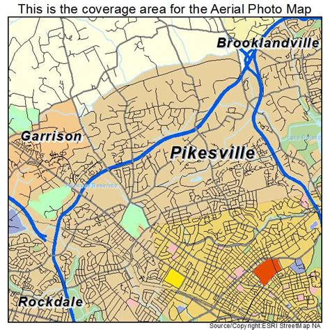 Aerial Photography Map of Pikesville, MD Maryland