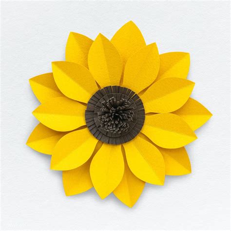 Sunflower paper craft closeup isolated | free image by rawpixel.com / Minty | Sunflower paper ...