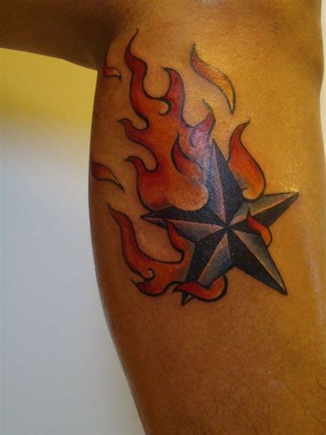 20 best Flaming Star Tattoo Designs images on Pinterest | Star tattoo ...