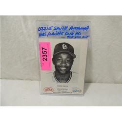 OZZIE SMITH AUTOGRAPH VESS COLA AD CARD COA