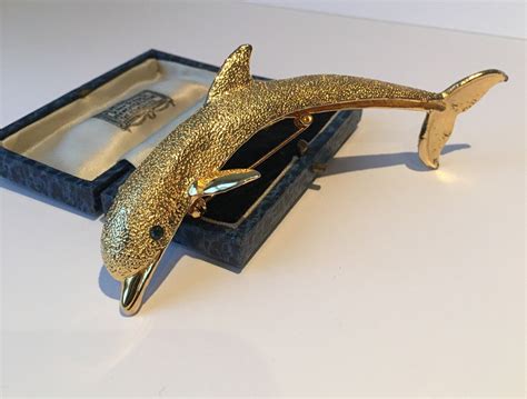 Vintage Dolphin Brooch, Dolphin Brooch, Dolphin Jewellery, Dolphin Pin ...