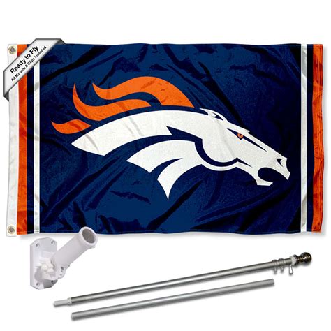 Denver Broncos Flag Pole and Bracket Kit - State Street Products