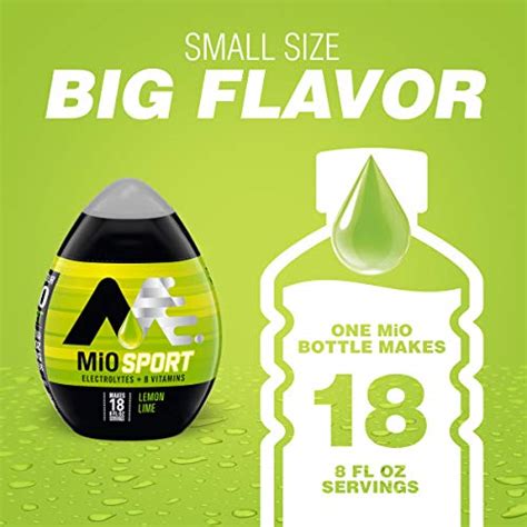 MiO Sport Electrolytes Lemon Lime Naturally Flavored Liquid Water ...