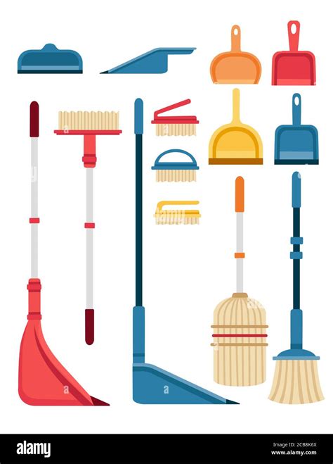 Scoop and brush for sweeping equipment for housework set of colored ...