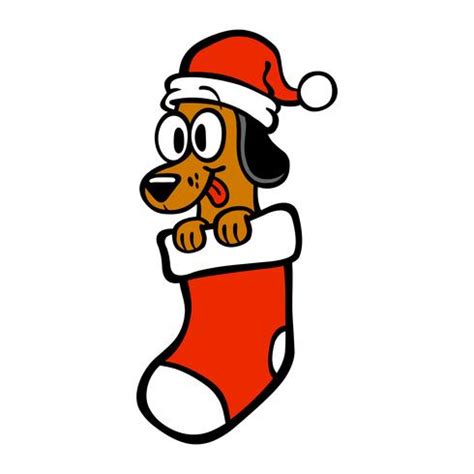 Cartoon Dog Santa Hat Christmas Stocking 552634 Vector Art at Vecteezy