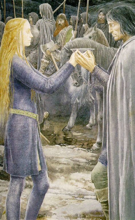 Eowyin and Aragorn (Alan Lee) | Alan lee, Alan lee art, Tolkien art