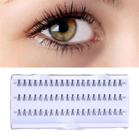 60pcs 8mm einzelne schwarze falschen Wimpern Cluster Wimpern Extension ...