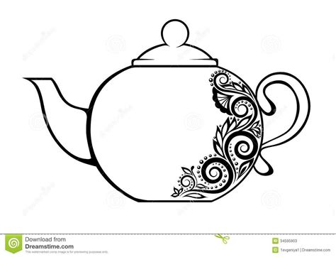 Images For > Teapot Clip Art Black And White | Tea pots, Tea tattoo, Coloring pages