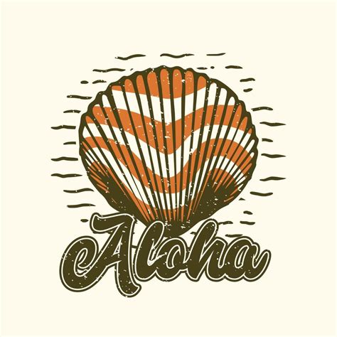 logo design aloha with shells vintage illustration 4533158 Vector Art ...