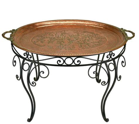 Coffee Table Copper Tray on Base, Antique Indian Early 1900s | Copper tray, Table, Coffee table