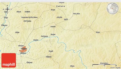 Physical 3D Map of Kaduna