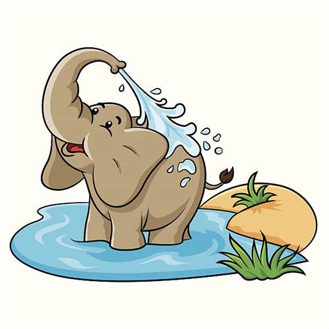 Elephants Drinking Water Illustrations, Royalty-Free Vector Graphics & Clip Art - iStock
