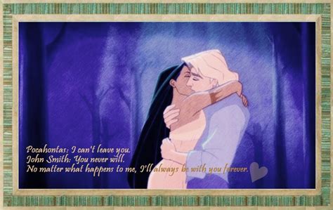 [Pocahontas, as she throws herself over John Smith, who is about to be ...