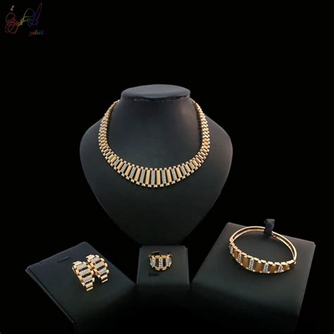 YULAILI Free Shipping Unique Design High Quality Gold Color Ladies Costume 4 pc Jewelry Set-in ...