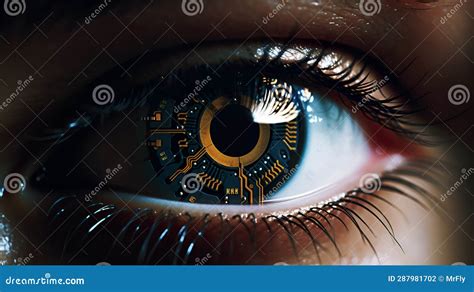 Bionic Human Eye, Artificial Intelligence, Future Technologies Stock Illustration - Illustration ...