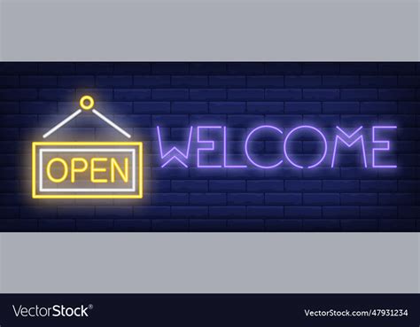 Welcome neon sign Royalty Free Vector Image - VectorStock