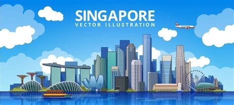 Free Vector | Cityscape of Singapore. vector illustration.