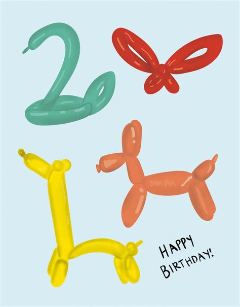 Birthday Balloon Animals by Bloomwolf Studio | Postable