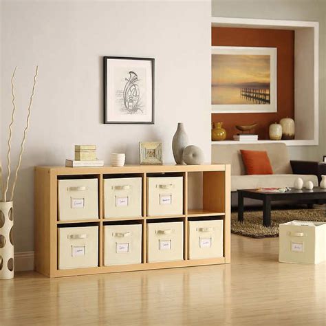 O'nin Room Divider with 8 Storage Containers - Light Oak | Home decor ...