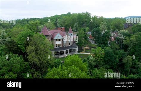 Aerial view to the right of Graceland Mansion B and B on the campus of ...