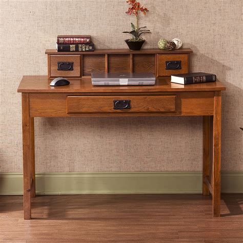 Amarillo Mission Style Writing Desk with Hutch, Oak - Walmart.com - Walmart.com