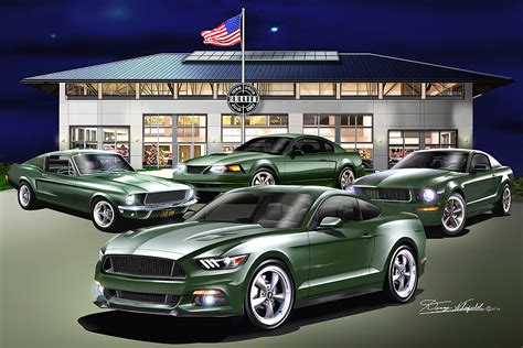 1987 - 2015 Mustang & Charger Bullitt fine art prints by Danny Whitfield