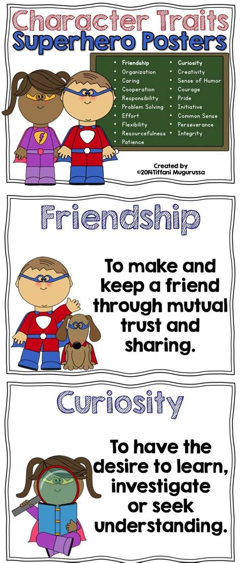 Life Skills Character Traits Super Kid Heros Posters | Character trait, Teaching life skills ...