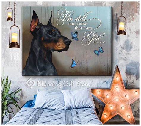 Doberman – Be Still DOG CANVAS PRINTS WALL ART – MATTE CANVAS E2904 ...