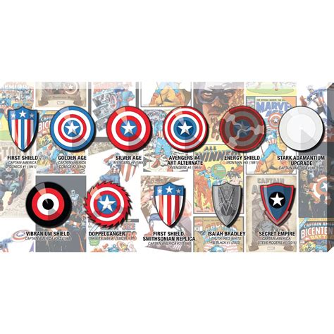 Marvel Captain America Shield Evolution Printed Canvas 24 X 12 | Wall ...