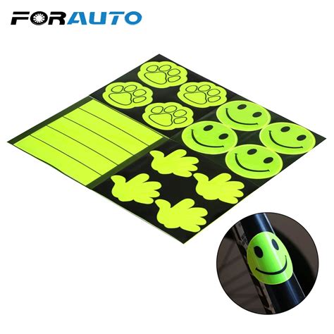 Bicycle Reflective Stickers Safety Warning Light Bike Night Cycling Reflector Tape Patch ...