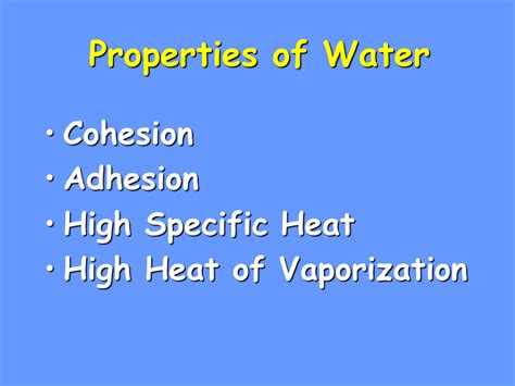 Properties of Water - Presentation Biology