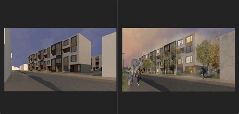 Architecture rendering before and after photoshop I did for school : postprocessing