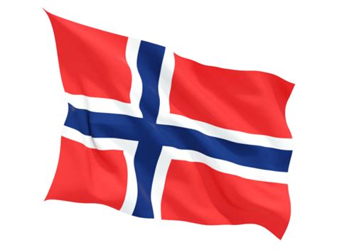 Fluttering flag. Illustration of flag of Norway