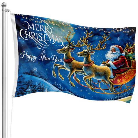 IKSII Christmas Flag Double Sided 3x5 Ft,Merry Christmas Garden Flag for Outdoors,Merry ...