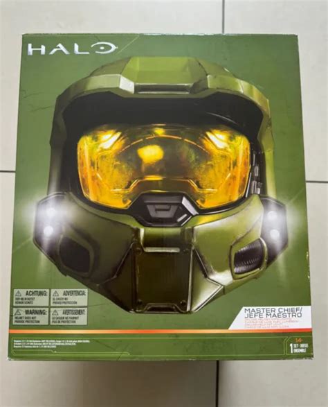 HALO INFINITE MASTER Chief Deluxe Helmet With Stand Battle Damaged LED Lights $125.48 - PicClick