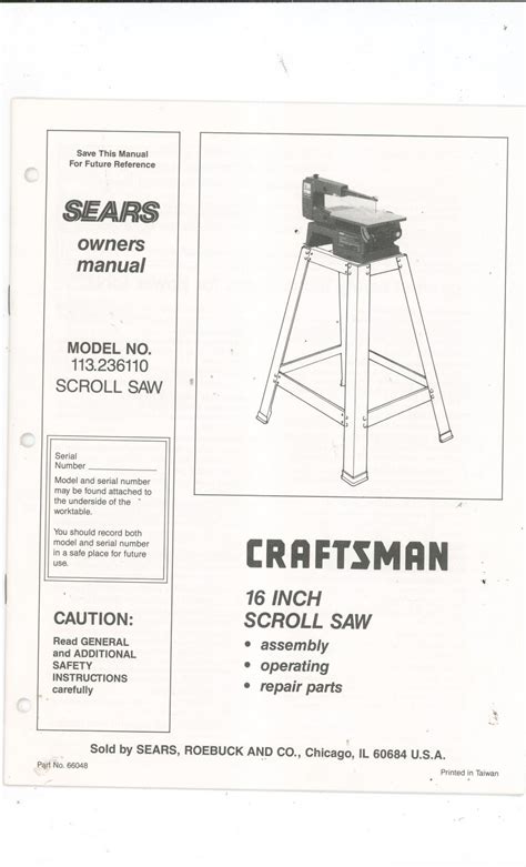 Craftsman Scroll Saw Manual