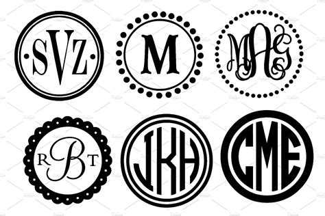 monogram frames & 10+ monogram svgs | Illustrations ~ Creative Market