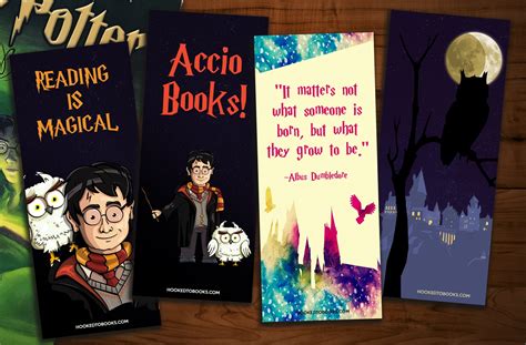 Harry Potter Digital Download Printable Bookmarks - Hooked To Books