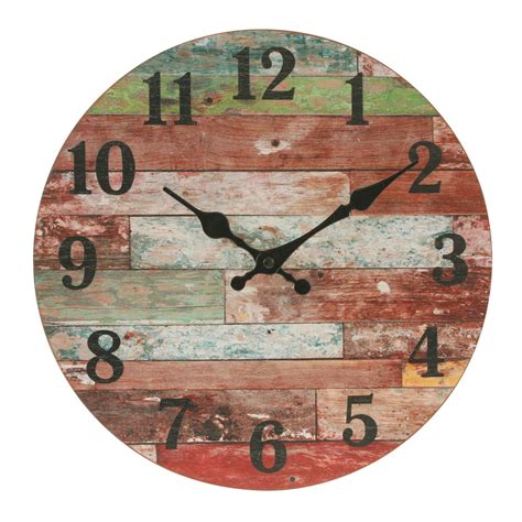 Rustic Farmhouse Worn Wood Clock - 12 Inch | Stonebriar Collection