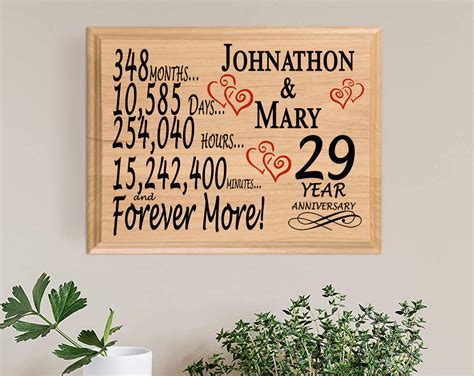 29 Year Anniversary Gift Sign Personalized 29th Wedding Anniversary – Broad Bay