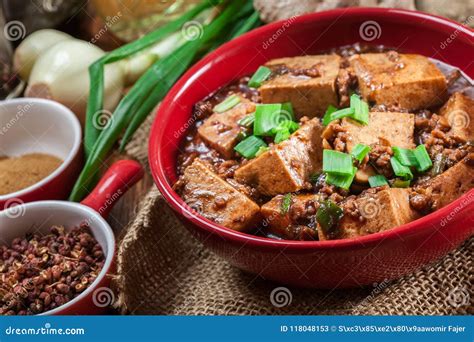 Mapo Tofu - Sichuan Spicy Dish Stock Image - Image of garlic, broad ...