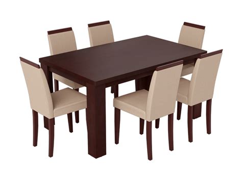 Buy Jack 6 Seater Dining Table Set in Brownish Black | Godrej Interio