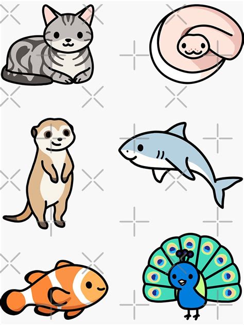 "Cute Animal Sticker Pack 11" Sticker for Sale by littlemandyart | Redbubble