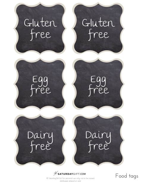 Chalkboard Buffet Food Labels (Printable) - Dairy free, vegan, gluten ...