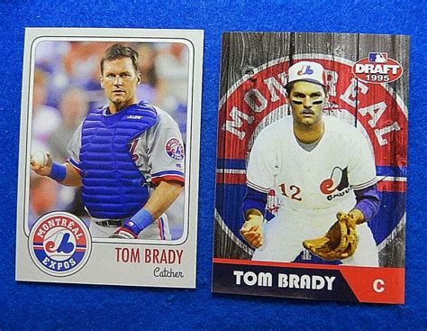 Lot of 2 TOM BRADY Montreal Expos 1995 Draft ACEO Rookie BASEBALL Cards ...