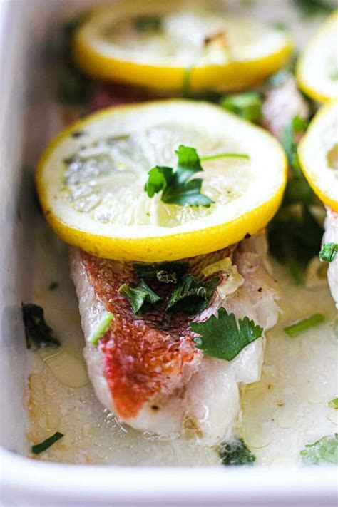 Baked ocean perch with lemon - The Top Meal