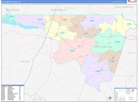 Northampton County, NC Wall Map Color Cast Style by MarketMAPS - MapSales.com