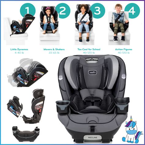 EVENFLO EveryFit 4-in-1 Car Convertible Seat - Made in USA (0-54kg)